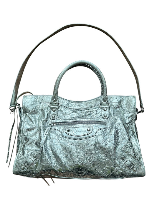 Balenciaga Silver Le City Medium Bag