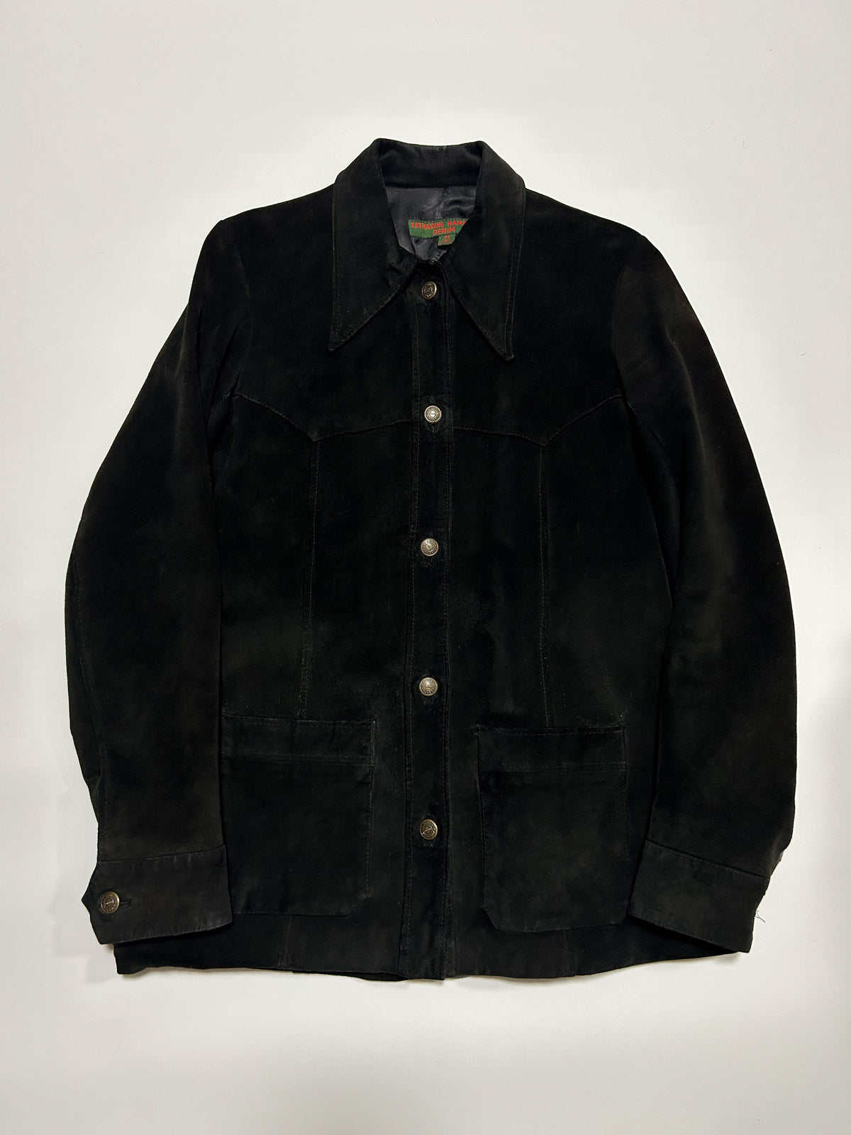 KATHARINE HAMNETT 90s Suede Jacket Black Size M