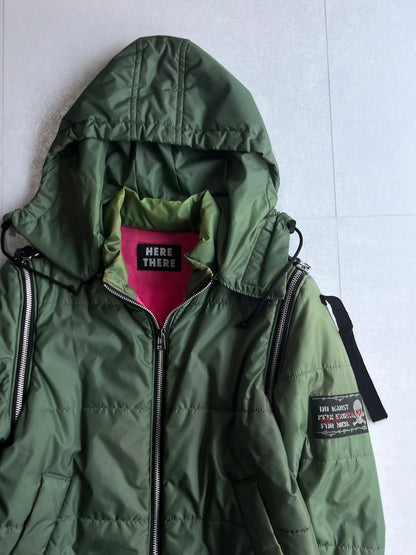 Vintage Green Nylon 'Here There' Gimmick Jacket Size XS