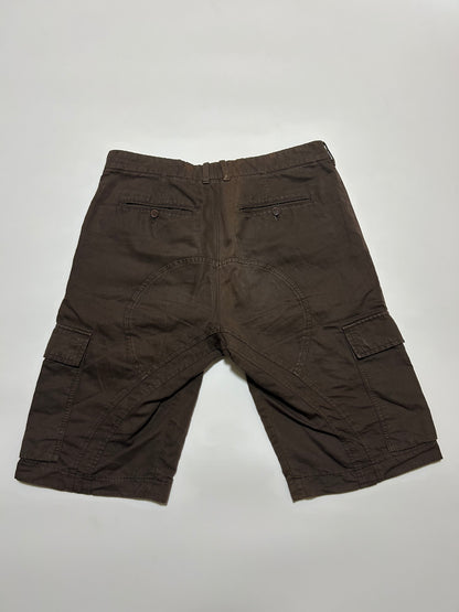 NEIL BARRETT 2000s Cotton Linen Cargo Shorts Brown Size 48