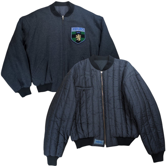KENZO Reversible Padded Logo Patched Wool Bomber Size FREE