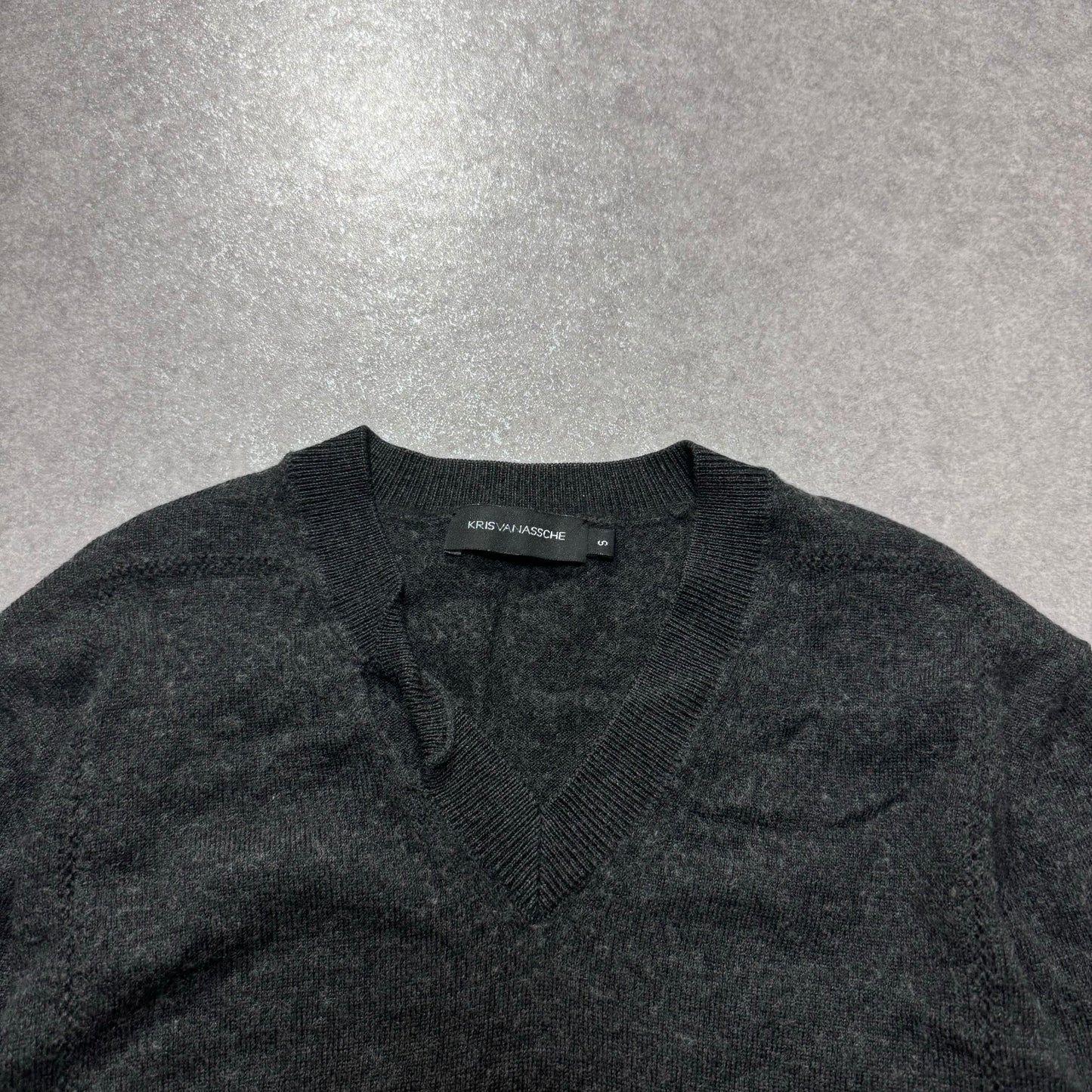 Kris Van Assche Gray V-neck Knit Size XS