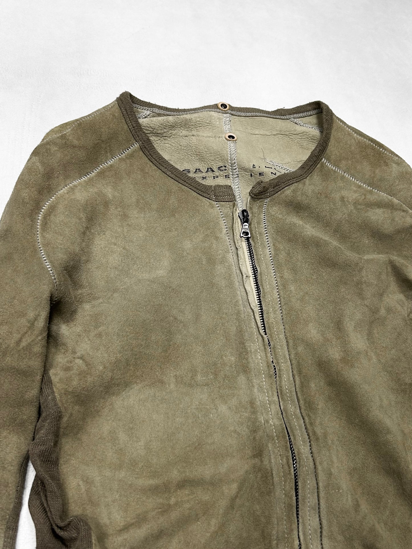 Isaac Sellam Experience Green Switching Zip Cardigan Size XS