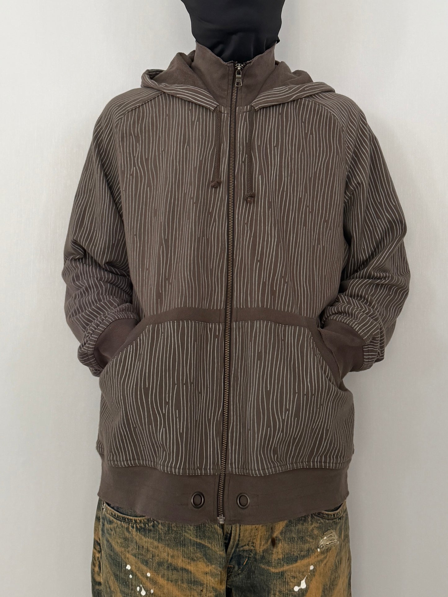 Armani Exchange Brown Big Hood Zip Hoodie Size L