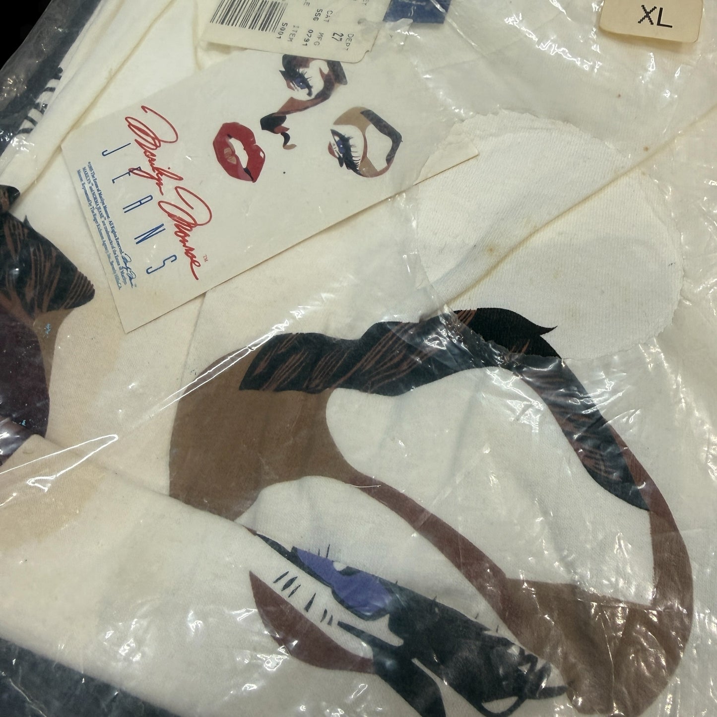 MARILYN MONROE 90s Abstract Face Deadstock T-Shirt Size XL