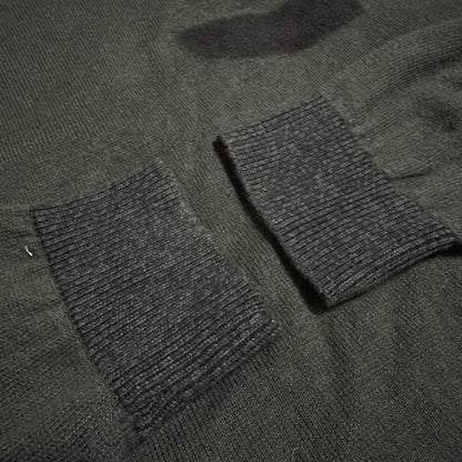 DIESEL Olive Green Cotton Panel Knit Sweater