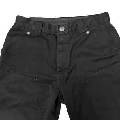 CHROME HEARTS Black Silver 925 Double Work Pants Size 32
