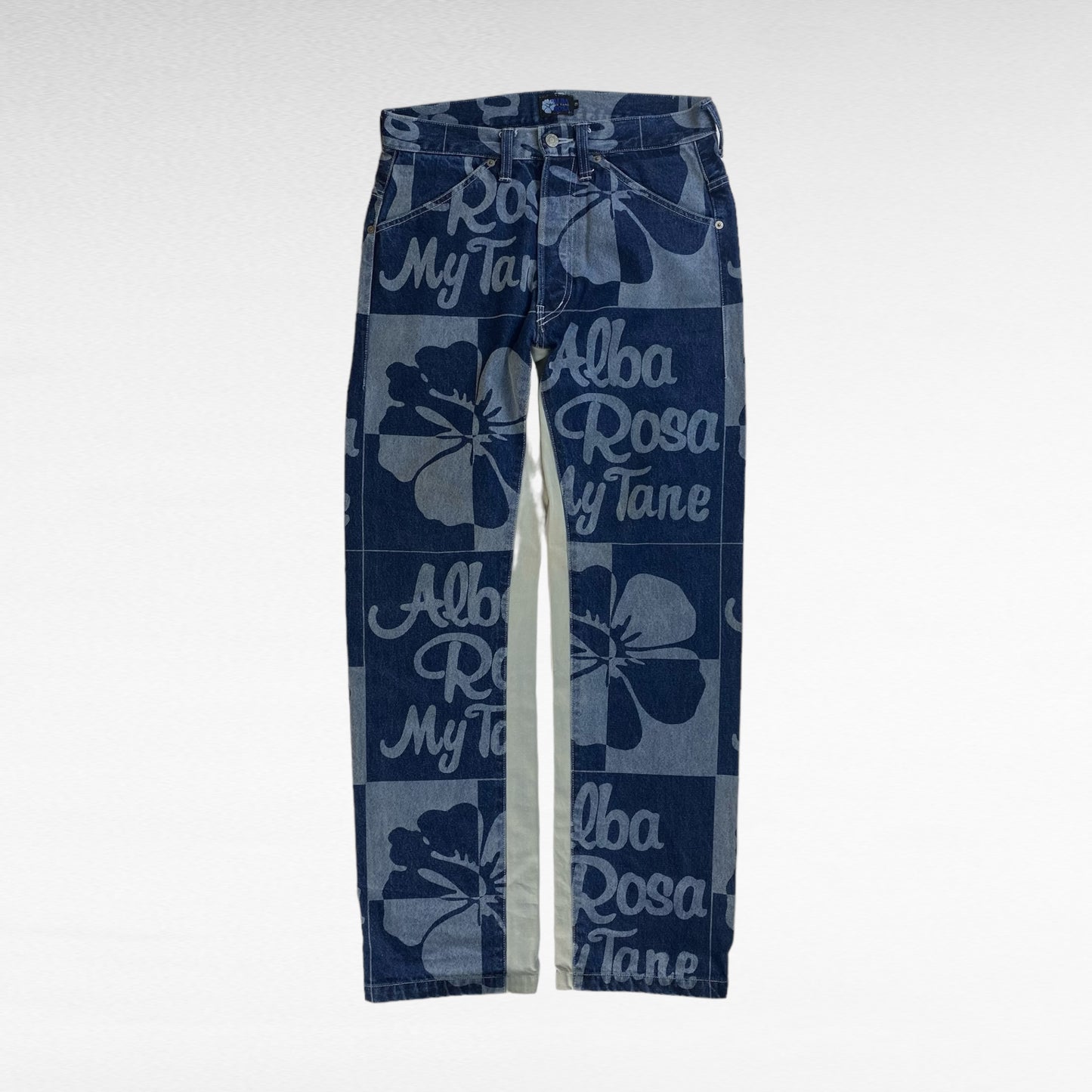 ALBA ROSA 90s Y2K All-Over Pattern Denim Pants Size 32