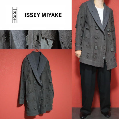 HaaT 13SS Distressed Shawl Collar Wool Long Coat Size 2