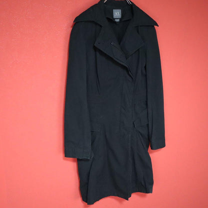 Armani Exchange Zip Design Long Coat Black Size S