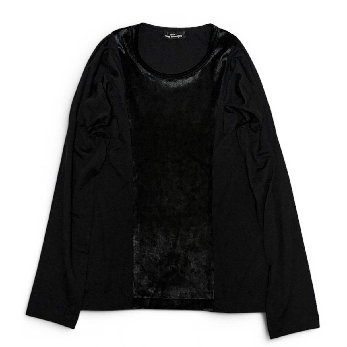 Japanese Brand tricot CDG Black Long Sleeve Shirt Size XS