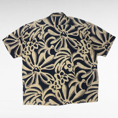 ZEN-JAC All-Over Print Open Collar Shirt Size XL
