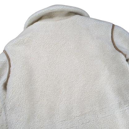 Coach Signature Pattern High Neck Fleece Jacket White Size S