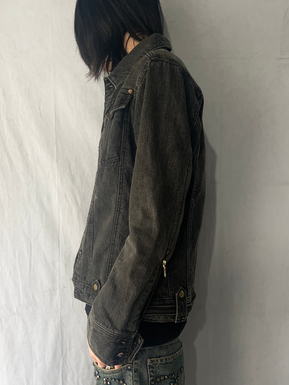 Spinash Zip Gimmick Denim Jacket Size M