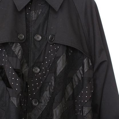KIDILL 21AW Crust Oversized Trench Coat Black Size 44