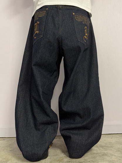 Vintage "STRAIT OUTTA CALI" Wide Buggy Denim Jeans Size 40