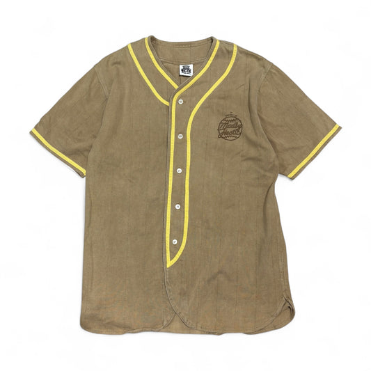 Vintage 00s Madhectic Green Terry Baseball Shirt Size LARGE