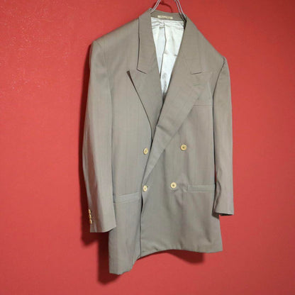 Gianni Versace 80s DB Striped Beige Jacket Size 46