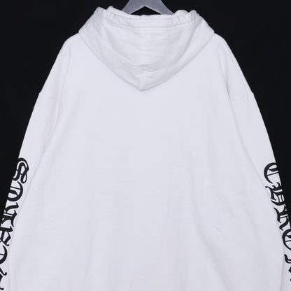 CHROME HEARTS Front Arm Logo Pullover Hoodie White Size XXL