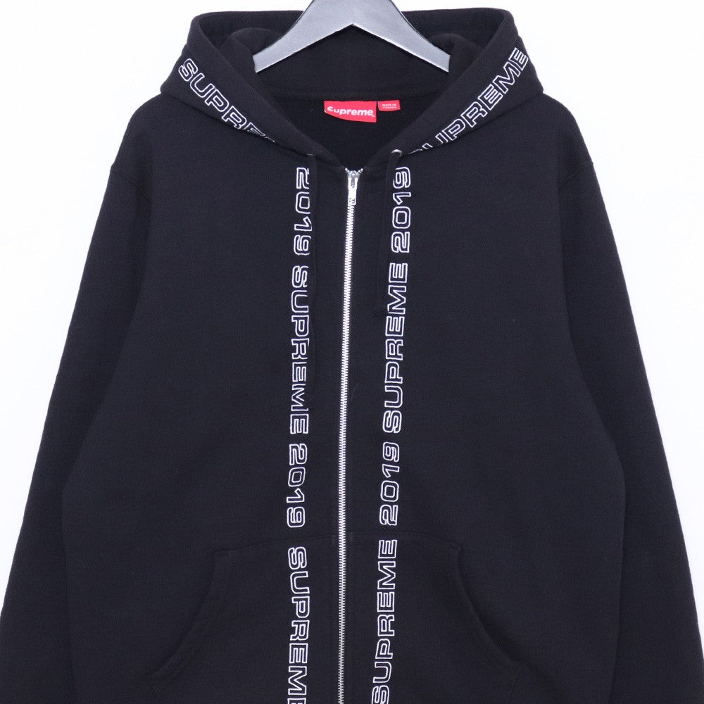 SUPREME 19SS Topline Zip Up Hoodie Black Size M