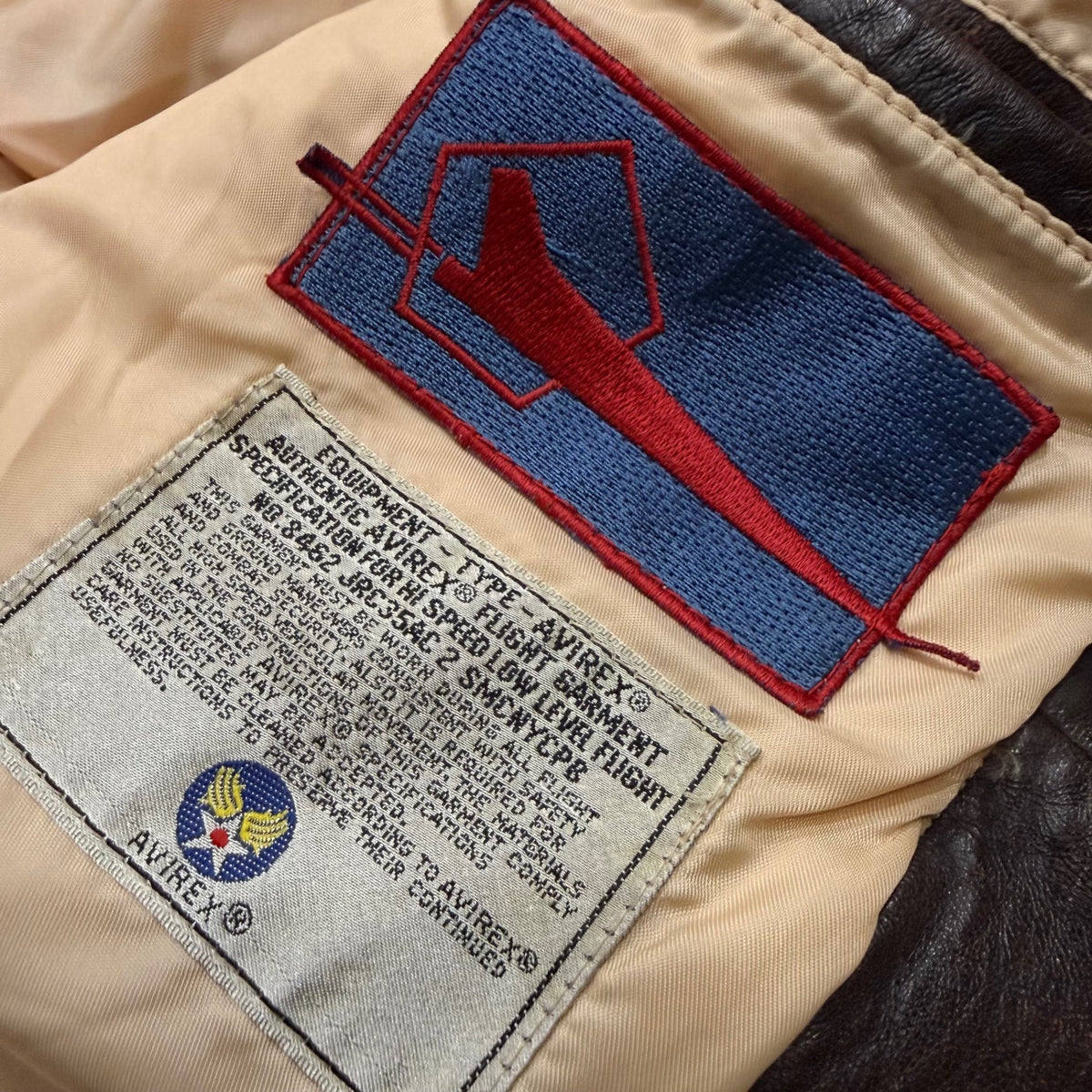 AVIREX G-1 Flight Leather Jacket Patches Brown Size S