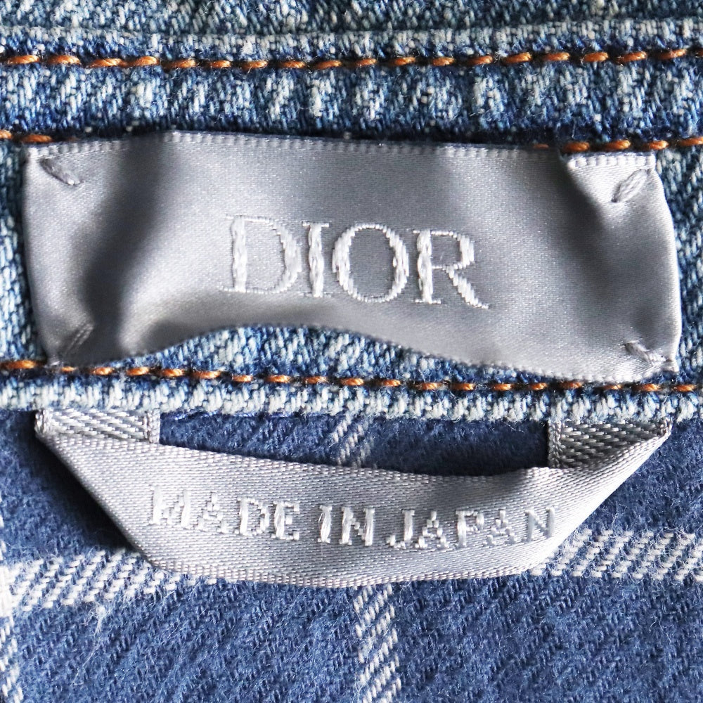 DIOR 25SS Cotton Denim Overshirt Indigo Shirt Size 39