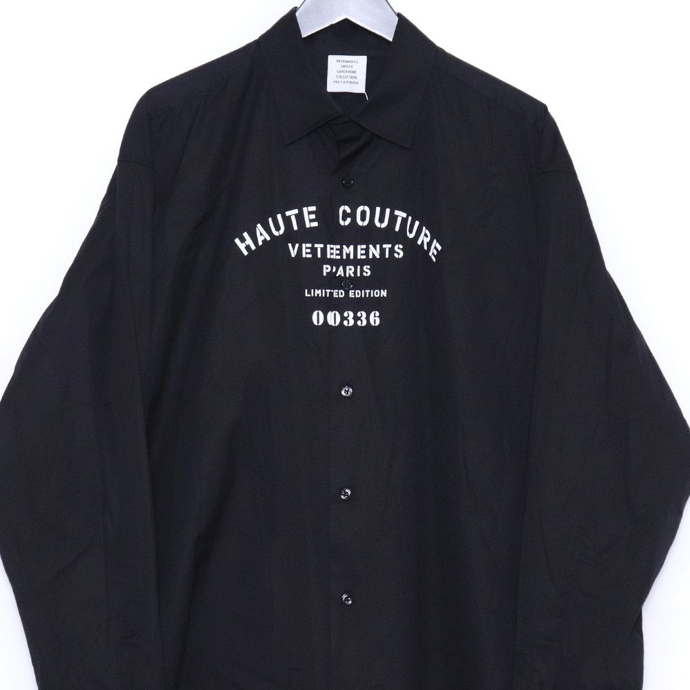 VETEMENTS Haute Couture Oversized Button-Up Black Size L