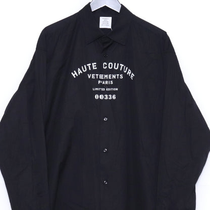 VETEMENTS Haute Couture Oversized Button-Up Black Size L
