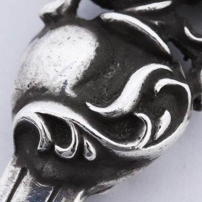 CHROME HEARTS DAGGER HEART Necklace Pendant Silver Size F