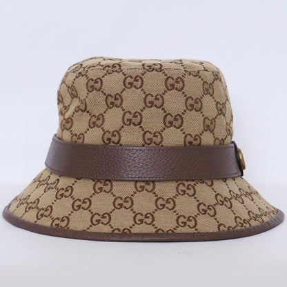 GUCCI GG Canvas Pattern Fedora Bucket Hat Beige Size M