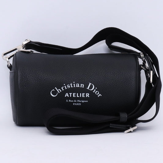 Christian Dior Atelier Roller Leather Bag Black Size F