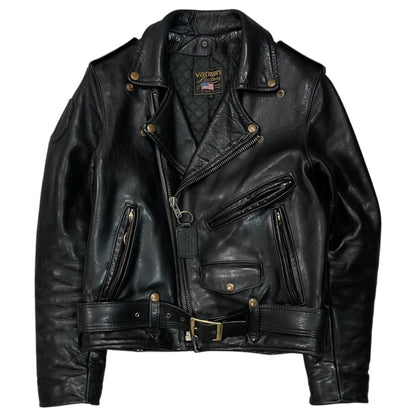 VANSON TYPE C2 Double Rider Leather Jacket Black Size 38