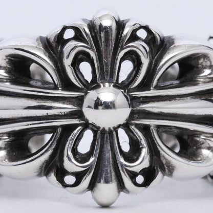 CHROME HEARTS DBL FLRL CRS Double Ring Silver Size JP 27