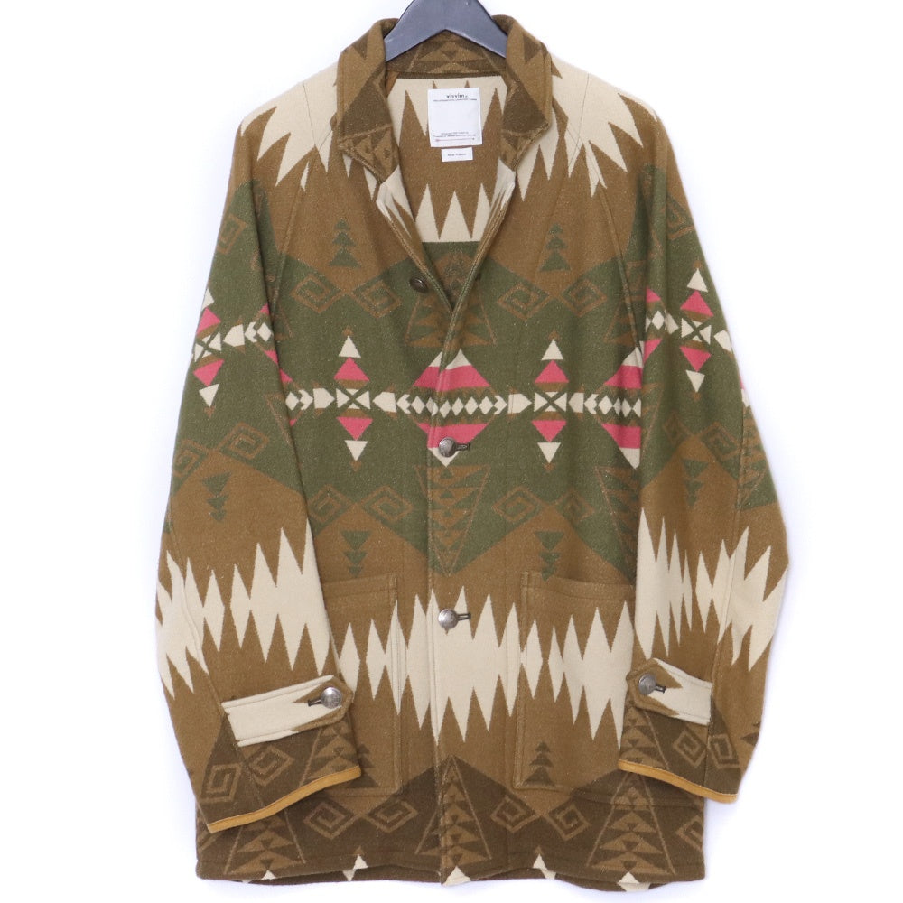 VISVIM HOPILAND COAT NATIVE BLANKET Brown Size 2