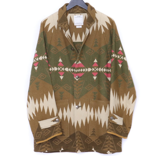VISVIM HOPILAND COAT NATIVE BLANKET Brown Size 2
