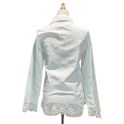 tricot COMME des GARCONS 03SS Lace Cotton Shirt White Size S