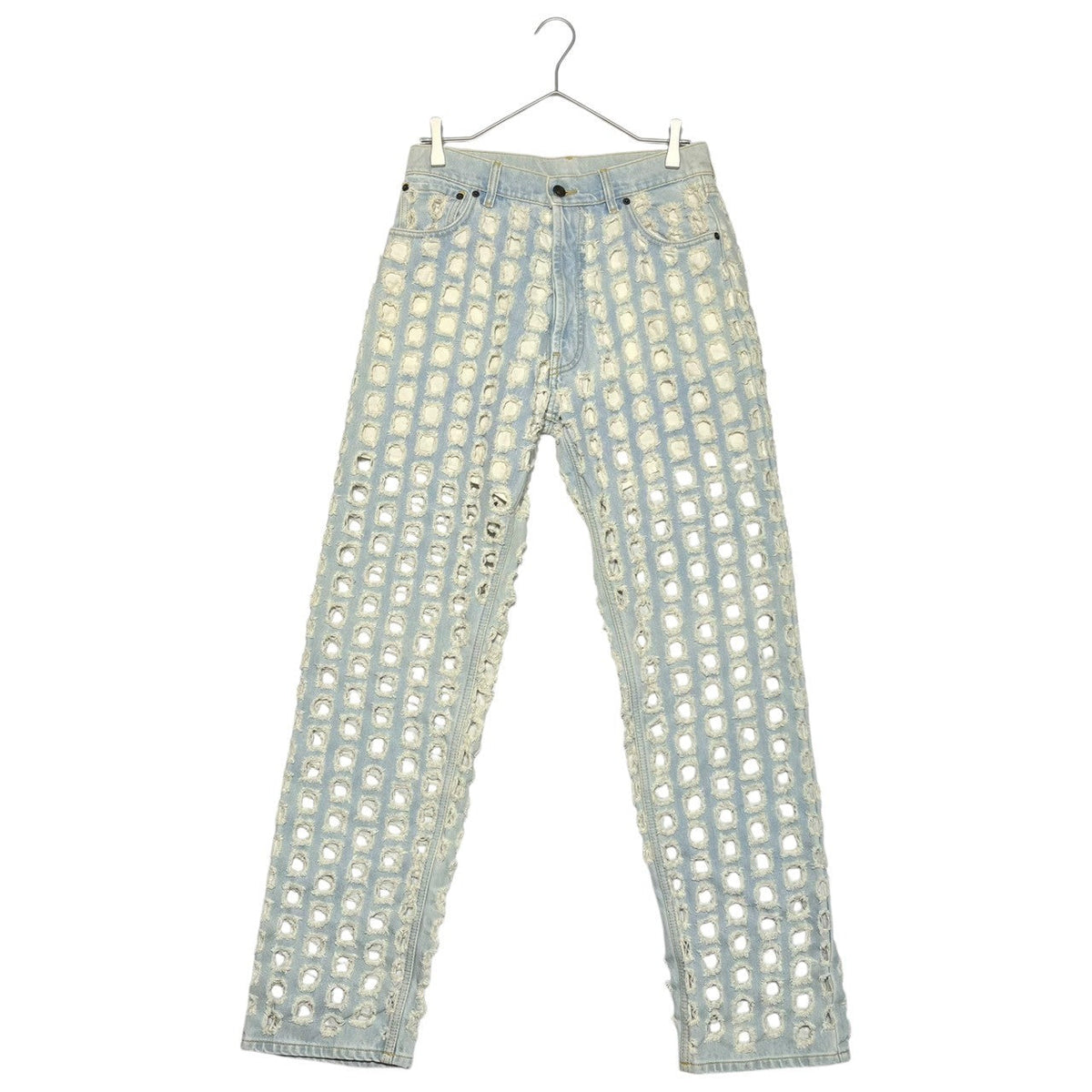 MAISON MARGIELA 2020 Destroyed Denim Light Blue Pants Size 38