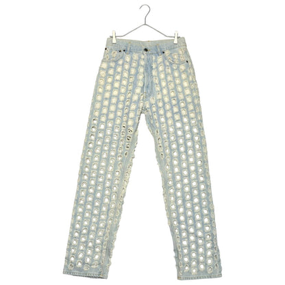 MAISON MARGIELA 2020 Destroyed Denim Light Blue Pants Size 38