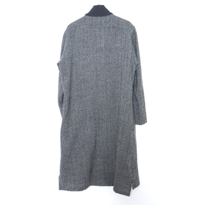 GROUND Y Herringbone Collar Rib Long Coat Gray Size 3