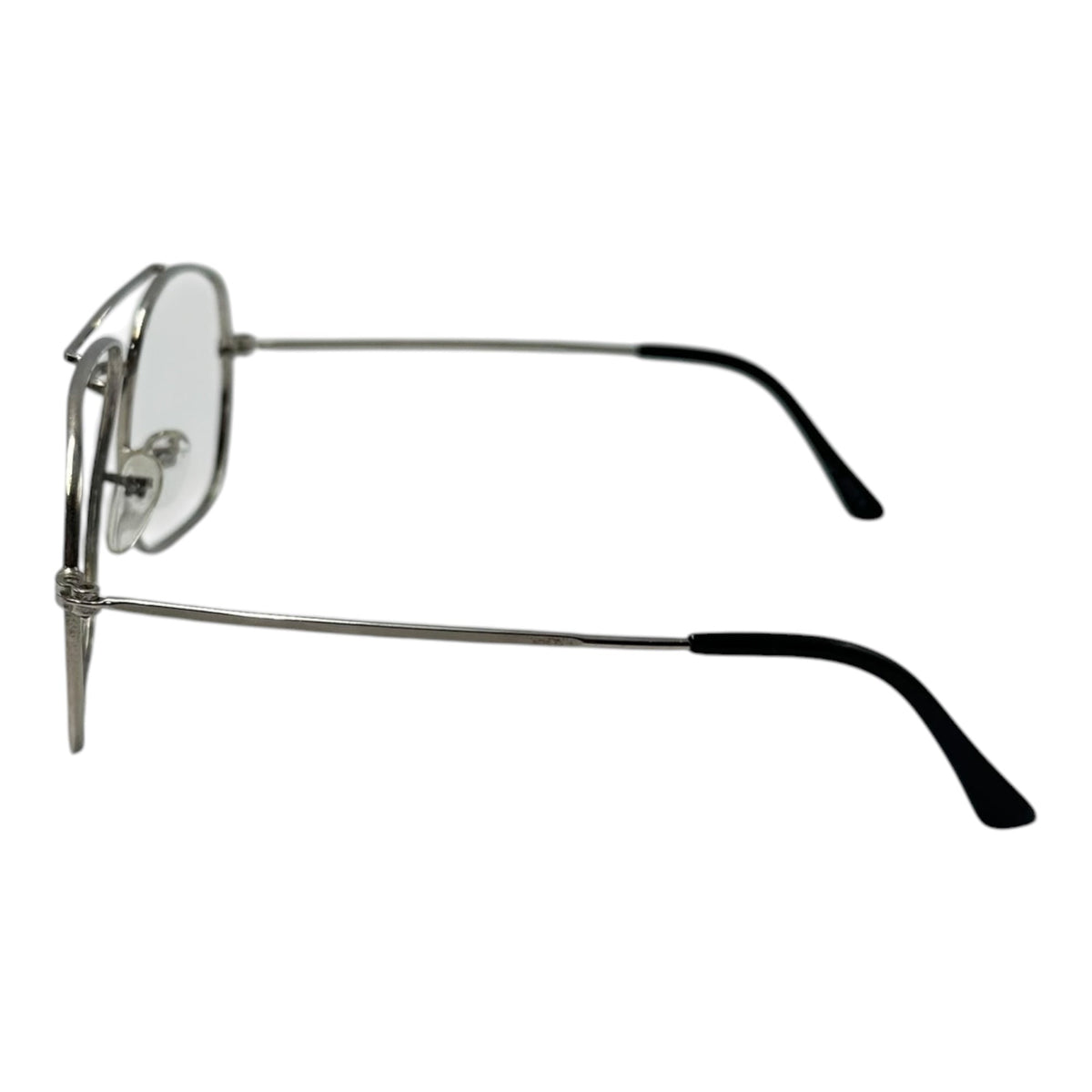 frame france 1970's Double Bridge Aviator Sunglasses Silver