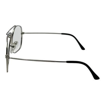frame france 1970's Double Bridge Aviator Sunglasses Silver