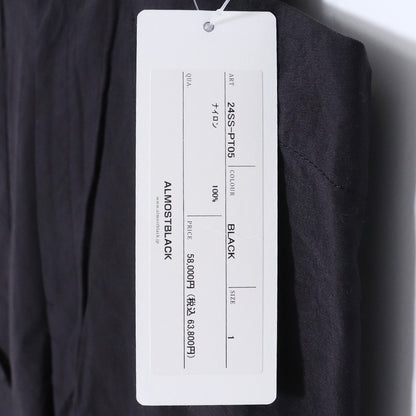 ALMOSTBLACK 24SS Black Wide Woven Big Pocket Pants Size 1