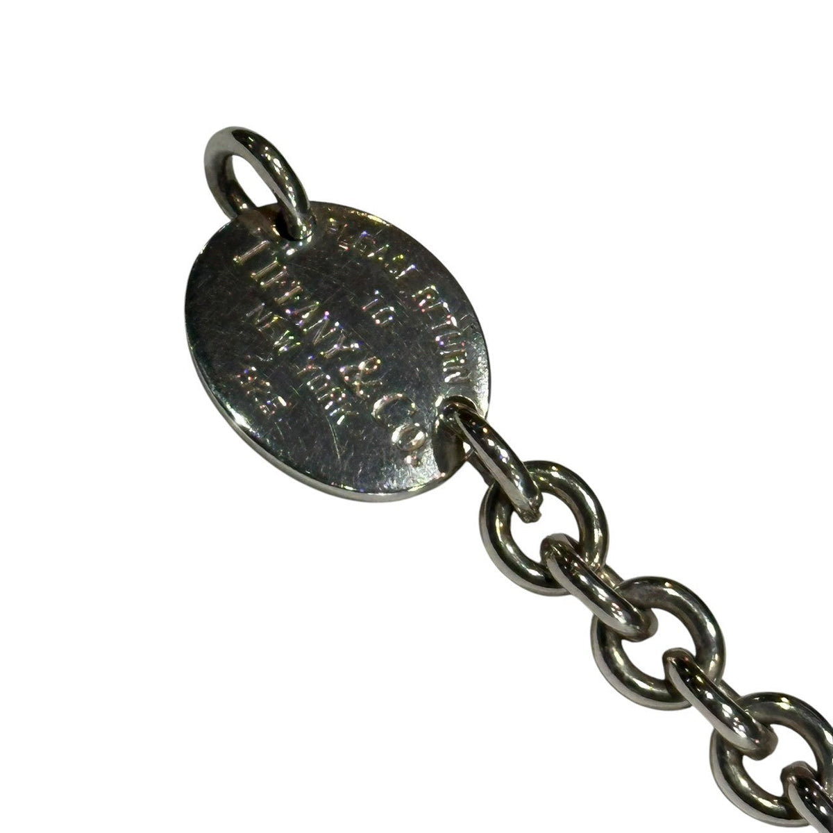 TIFFANY & CO. Round Return to Chain Silver Necklace