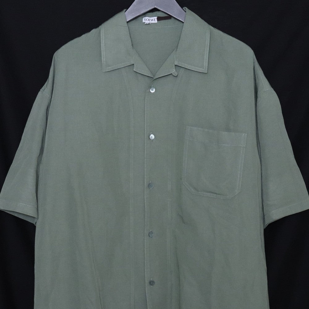 LOEWE Paula's Ibiza Anagram Short Sleeve Shirt Green Size 38