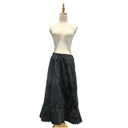 Euro antique 1920s Cotton Skirt Black