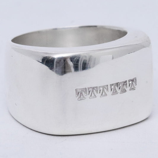 TOZAOU Father Silver999 Signature Ring Size ONE SIZE