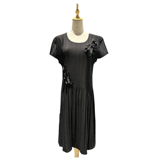 ISSEY MIYAKE 05SS Floral Corsage Pleated Dress Size 1