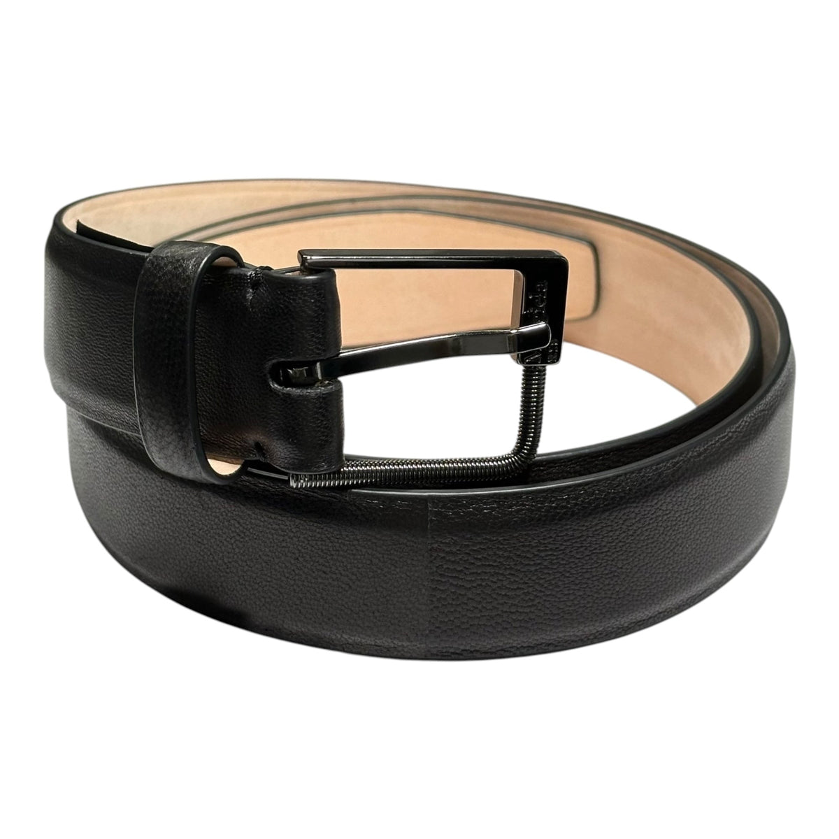 MAISON MARGIELA Square-Buckle Leather Belt Black Size 80