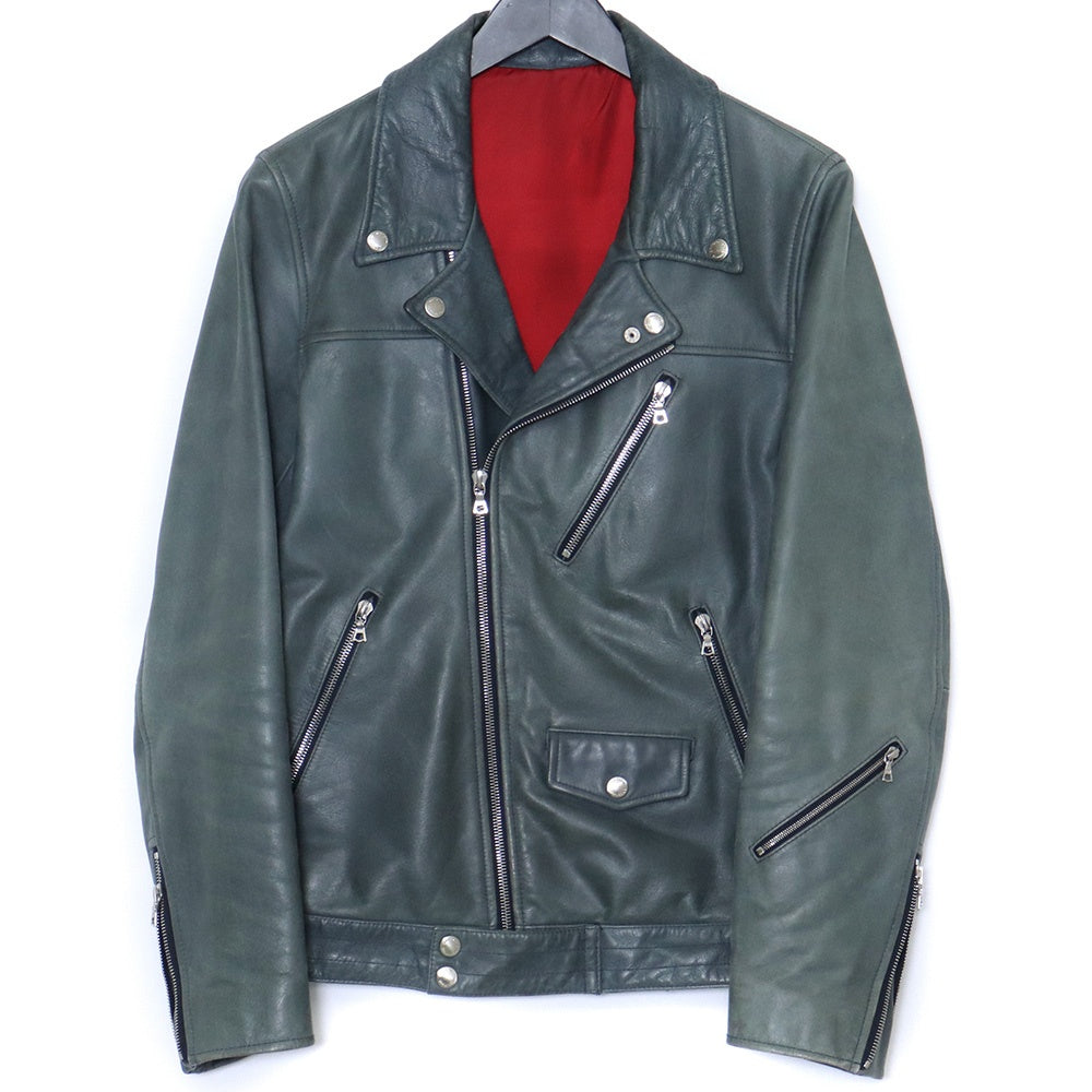 UNIFORM EXPERIMENT Double Riders Leather Jacket Gray Size 1