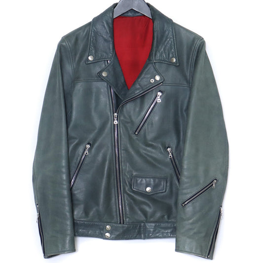 UNIFORM EXPERIMENT Double Riders Leather Jacket Gray Size 1